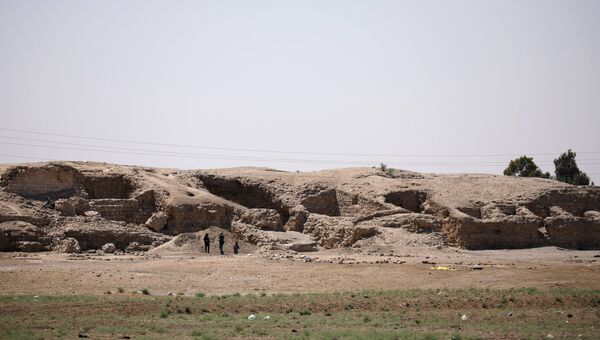 Руины 1000-летней крепости к западу от грода Ракка в Сирии. 11 июня 2017