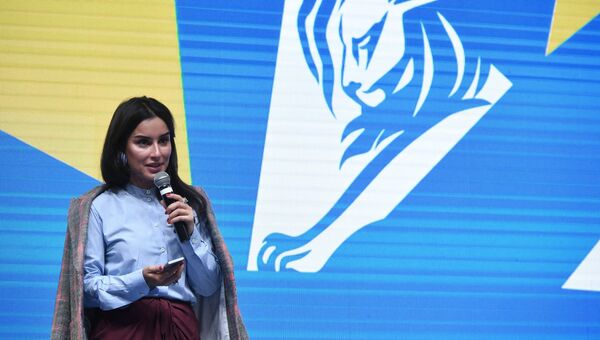 Генеральный продюсер Матч ТВ Тина Канделаки выступает на панельной дискуссии Киберспорт и российское телевидение в рамках образовательной части фестиваля-показа Каннские львы в Москве