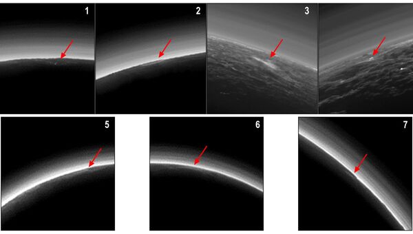 Семь потенциальных облаков на поверхности Плутона