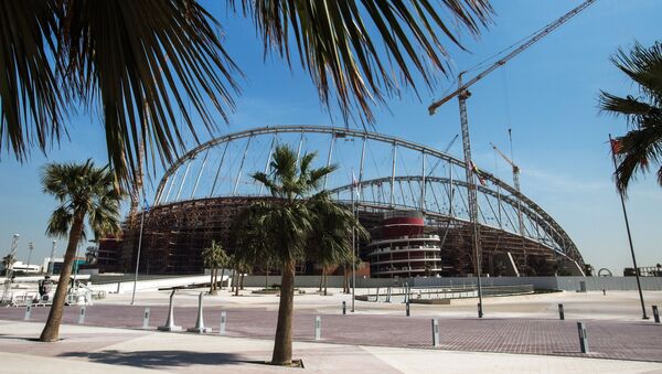 Строительство стадиона Халифа в Дохе к чемпионату мира по футболу 2022 года. Архивное фото