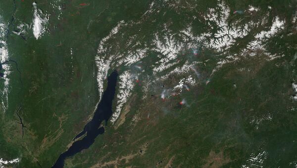 Пожары в лесах у Байкала