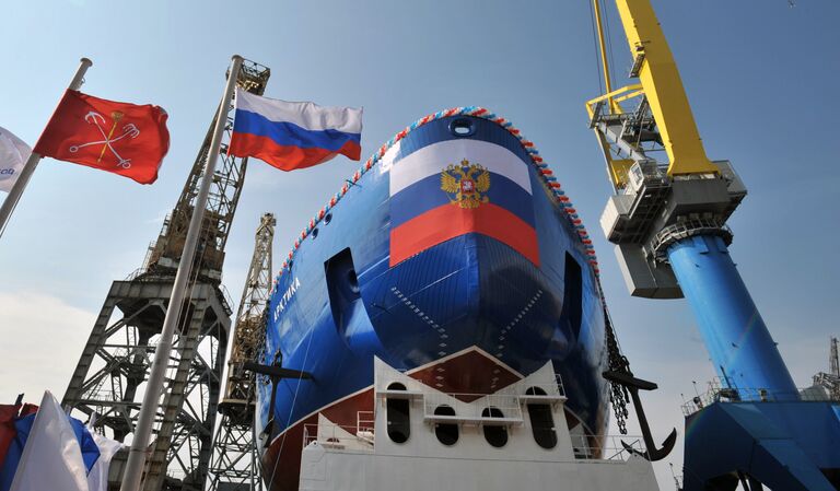 Спуск на воду головного атомного ледокола Арктика в Санкт-Петербурге Спуск на воду головного атомного ледокола Арктика в Санкт-Петербурге