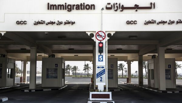 Пропускной пункт на закрытой границе между Катаром и Саудовской Аравией