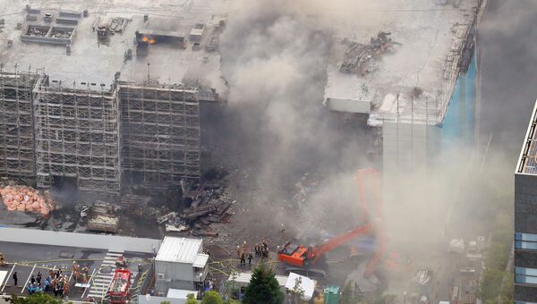 Пожар на складе в Токио, Япония. 20 июня 2017