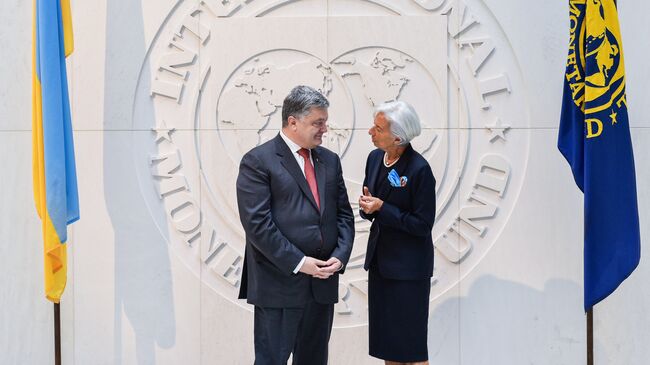 Президент Украины Петр Порошенко и глава МВФ Кристин Лагард во время встречи. 20 июня 2017