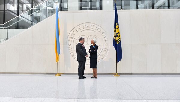 Президент Украины Петр Порошенко и глава МВФ Кристин Лагард во время встречи. 20 июня 2017