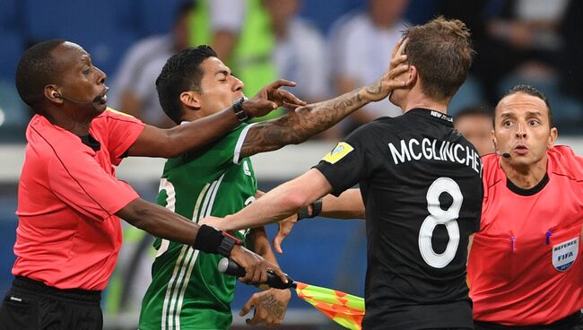 Потасовка во время матча Кубка конфедераций-2017 Мексика – Новая Зеландия. 21 июня 2017