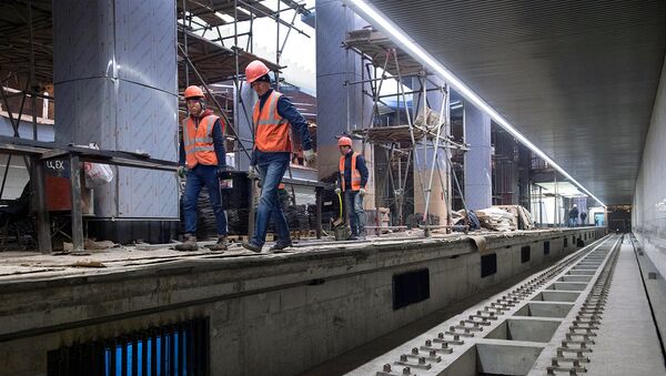 Строительство станции Деловой центр Третьего пересадочного контура московского метро. Архивное фото