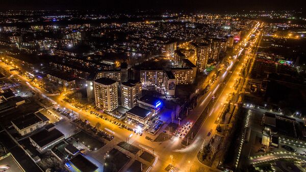 Вид на ночной Бишкек
