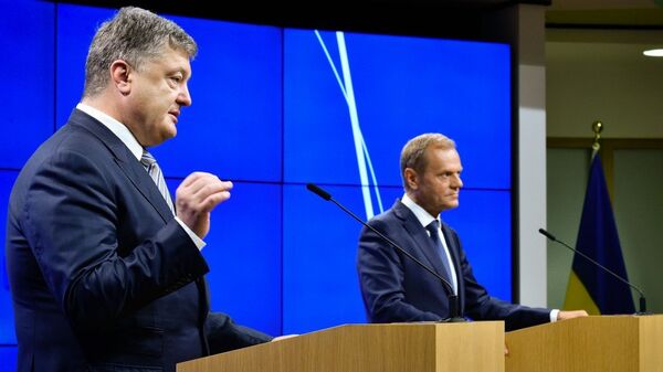 Президент Украины Петр Порошенко и президент Европейского совета Дональд Туск. Архивное фото