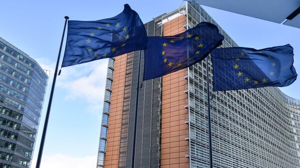 Флаги ЕС в Брюсселе. Архивное фото
