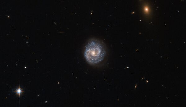 Галактика J143450.5+033843 в созвездии Девы, которую мы видим плашмя