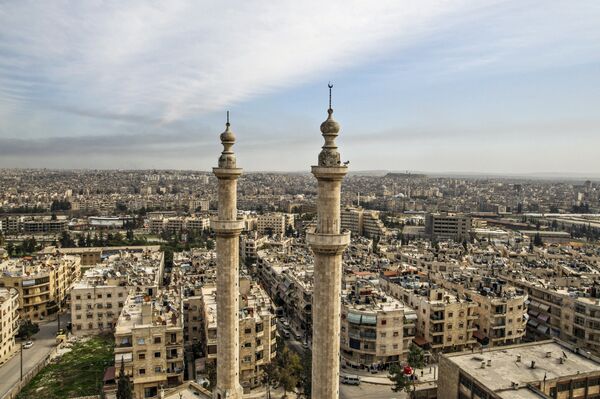 Вид на сирийский город Алеппо. Сирия, 18.02.2016