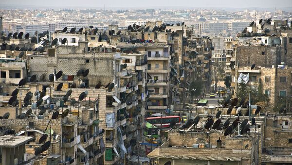 Разрушенный жилой квартал города Алеппо. Сирия, 18.02.2016