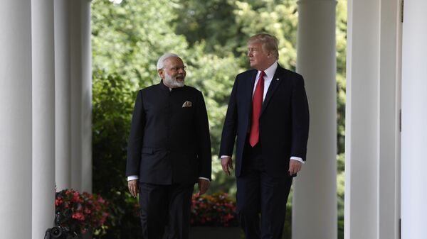Президент США Дональд Трамп и премьер-министр Индии Нарендра Моди в Белом доме в Вашингтоне