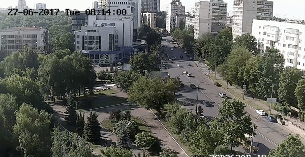 Взрыв автомобиля в Киеве. Кадры с камеры наблюдения
