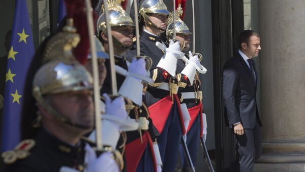 Президент Франции Эммануэль Макрон в Елисейском дворце в Париже, Франция. 26 июня 2017