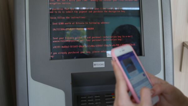 Монитор платежного терминала на Украине после кибератаки. 27 июня 2017