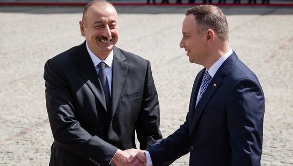 Президенты Польши и Азербайджана Анджей Дуда и Ильхам Алиев в Варшаве. 27 июня 2017