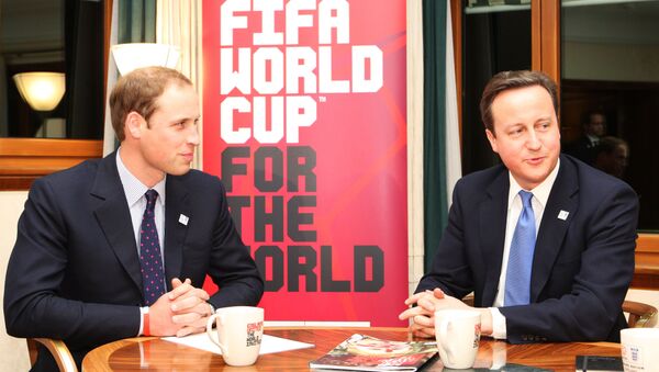 Принц Уильям и премьер-министр Великобритании Дэвид Кэмерон во время встречи в Цюрихе