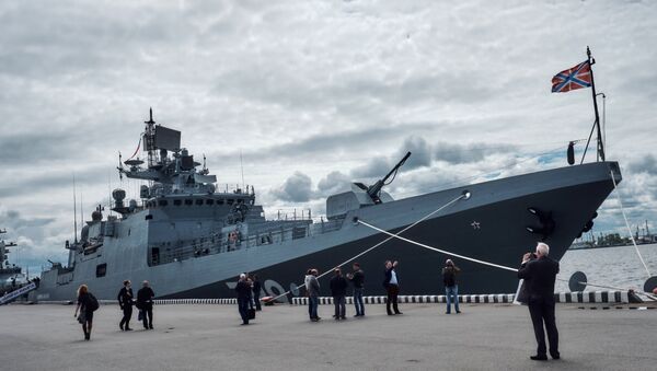Фрегат Адмирал Макаров проект 11356 на Международном Военно-Морском салоне в Санкт-Петербурге. Архивное фото