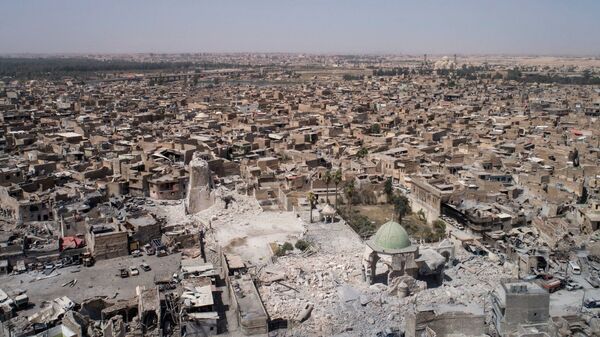 Разрушенная мечеть аль-Нури в старом городе Мосула