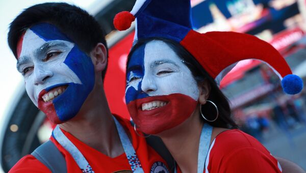 Болельщики сборной Чили перед началом матча Кубка конфедераций-2017. Архивное фото
