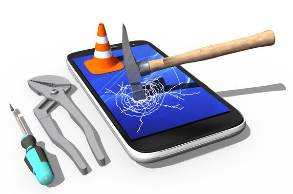 Разбитое стекло смартфона Разбитое стекло смартфона