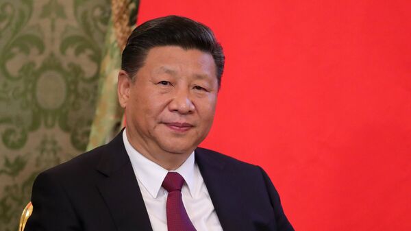 Председатель Китайской Народной Республики Си Цзиньпин во время встречи с президентом РФ Владимиром Путиным. 4 июля 2017