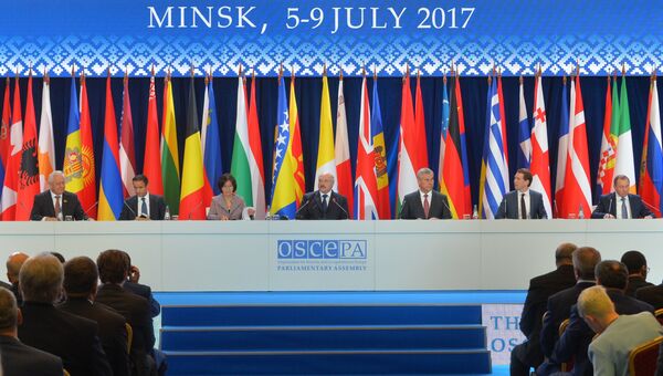 Заседание 26-й ежегодной сессии Парламентской ассамблеи ОБСЕ в Минске. 5 июля 2017