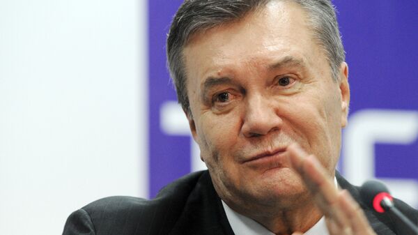Бывший президент Украины Виктор Янукович на пресс-конференции в Ростове-на-Дону. Архивное фото