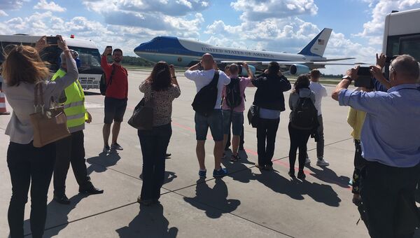 Самолет президента США Дональда Трампа в аэропорту Варшавы
