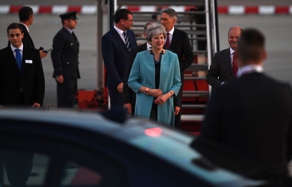 Премьер-министр Великобритании Тереза Мэй в аэропорту Гамбурга