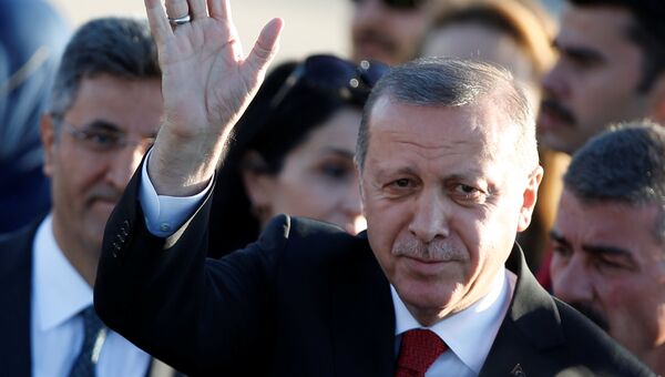 Президент Турции Реджеп Тайип Эрдоган в аэропорту Гамбурга