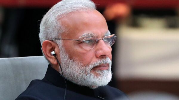  Премьер-министр Индии Нарендра Моди на встрече лидеров стран БРИКС в преддверии саммита Группы двадцати G20 в Гамбурге. 7 июля 2017