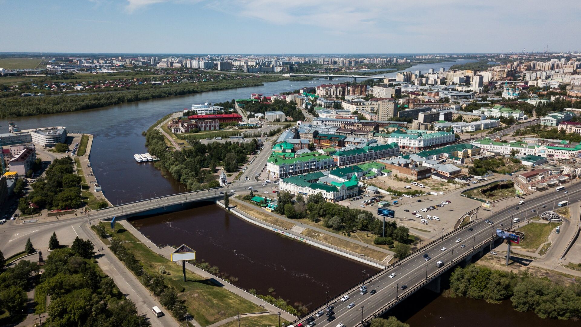 Слияние рек Омь и Иртыш в Омске - РИА Новости, 1920, 30.09.2021