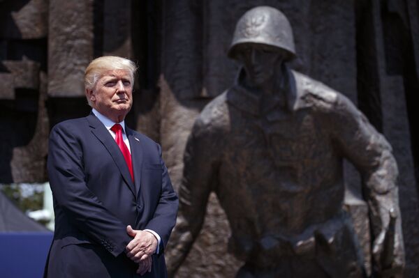 Президент США Дональд Трамп во время визита в Варшаву. 6 июля 2017 Президент США Дональд Трамп во время визита в Варшаву. 6 июля 2017
