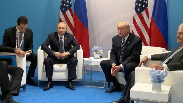 Первая встреча Владимира Путина и Дональда Трампа Первая встреча Владимира Путина и Дональда Трампа