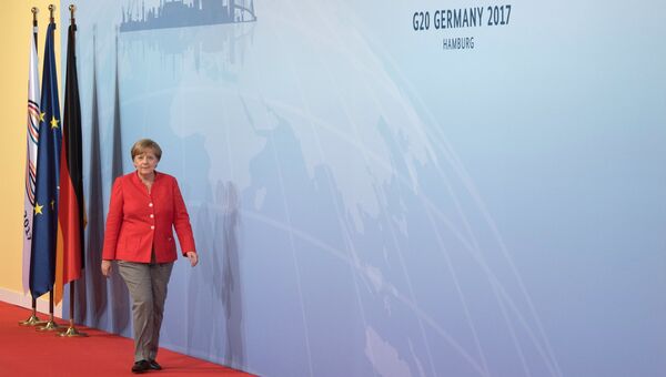 Канцлер Германии Ангела Меркель на Саммите G20 в Гамбурге. 7 июля 2017