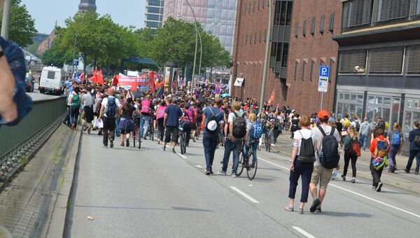 Участники протестов в Гамбурге. Архивное фото