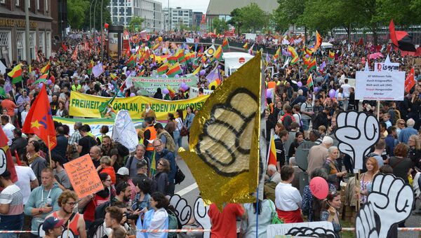 Акция протеста в связи с проведением саммита Группы двадцати в Гамбурге. Архивное фото