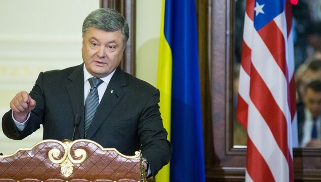 Президент украины Пётр Порошенко во время совместной пресс-конференции в Киеве. 9 июля 2017