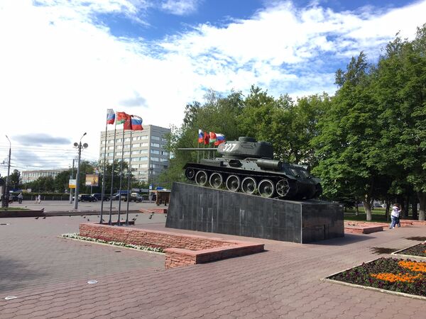 Танк Т-34 в Могилевском сквере Тулы