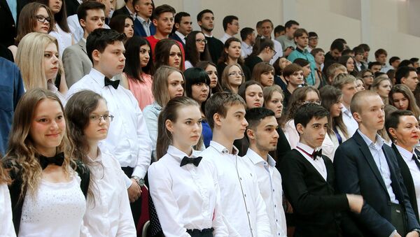 Студенты на мероприятии в Москве. Архивное фото