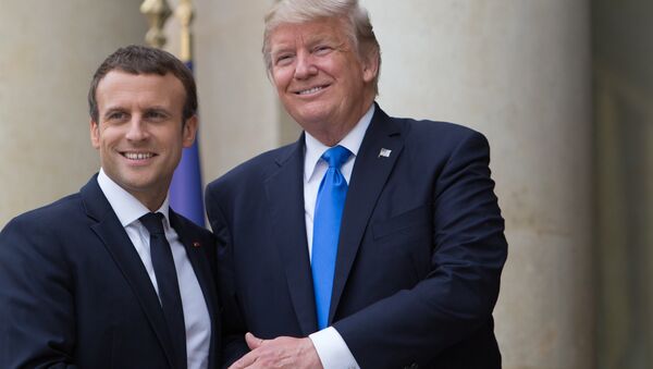 Президент США Дональд Трамп и президент Франции Эммануэль Макрон. Архивное фото