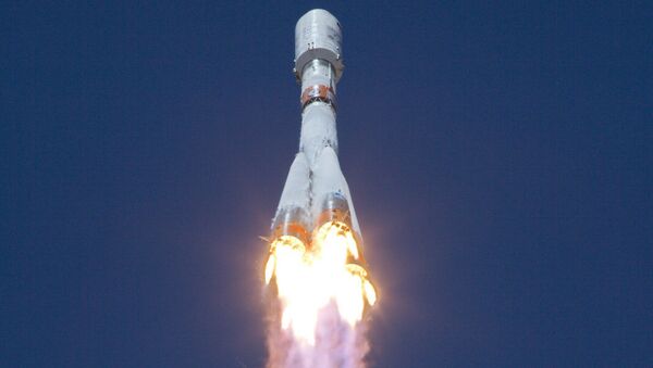 Пуск ракеты-носителя Союз-2.1а со спутниками с космодрома Байконур. Архивное фото
