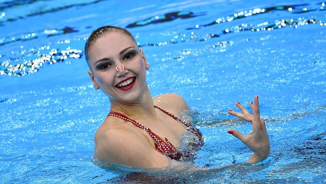 Светлана Колесниченко выступает на XVII чемпионате мира по водным видам спорта в Будапеште. 15 июля 2017