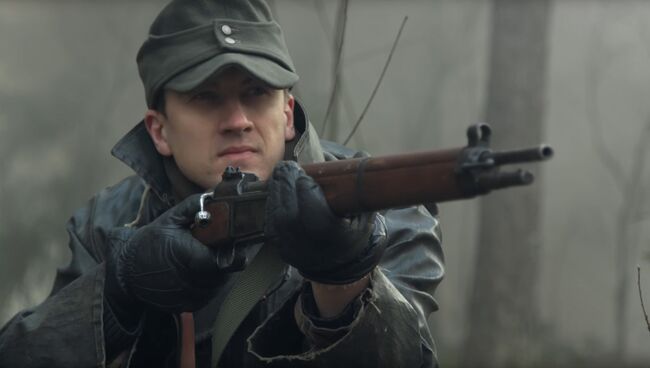 Кадр из фильма Лесные братья. Сражение за Балтию, снятый документалистами НАТО