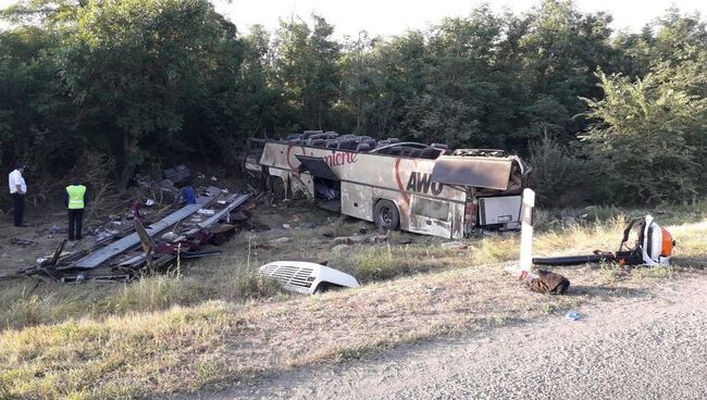 Место ДТП в Советском районе Ставропольского края