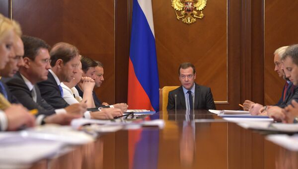 Дмитрий Медведев проводит совещание о расходах федерального бюджета на 2018 год. 17 июля 2017